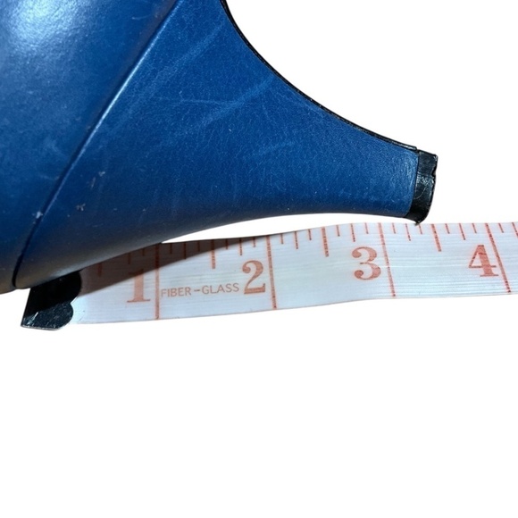 SERGIO ROSSI Genuine Leather Cobalt Blue Dorsay Pumps Side Bow Euro 39 US Sz 8.5 - Picture 9 of 10